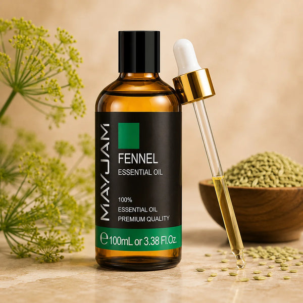 Édeskömény illóolaj 100 ml borostyánszínű üvegben elegáns üveg pipettával.