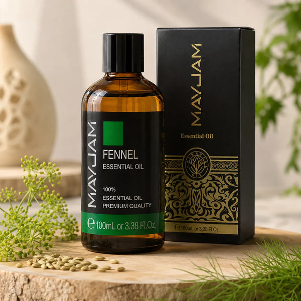 Édeskömény illóolaj 100 ml borostyánszínű üvegben fekete kupakkal és díszdobozzal