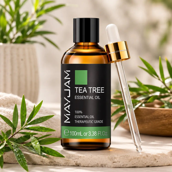 100 ml teafaolaj üveg pipettával világos háttéren